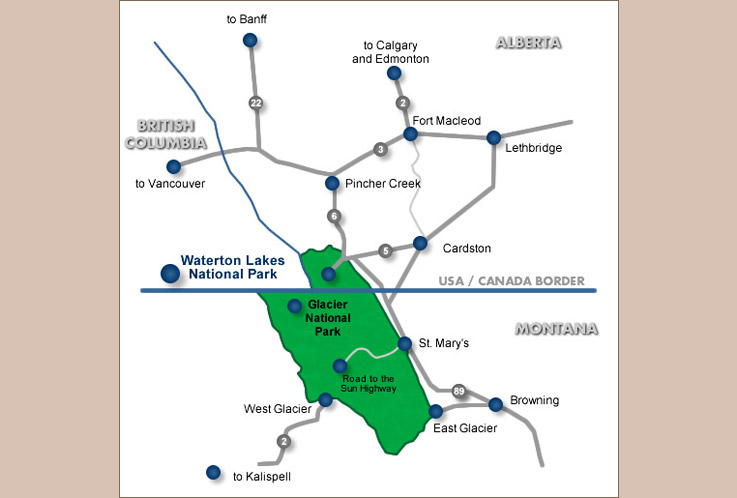 Map of Southern Alberta